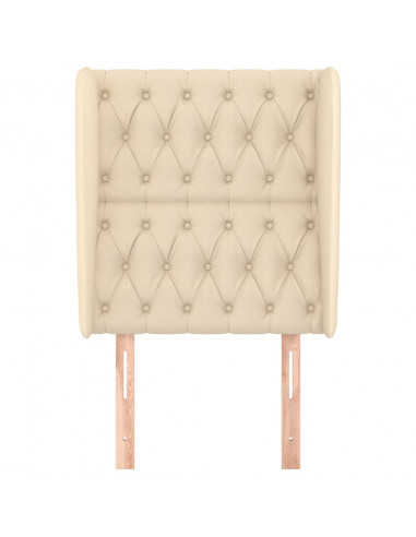 Testiera ad Orecchio Crema 83x23x118/128 cm in Tessuto