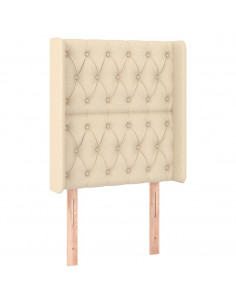 Testiera ad Orecchio Crema 83x16x118/128 cm in Tessuto 2