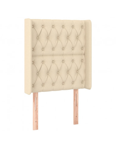 Testiera ad Orecchio Crema 83x16x118/128 cm in Tessuto