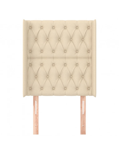 Testiera ad Orecchio Crema 83x16x118/128 cm in Tessuto