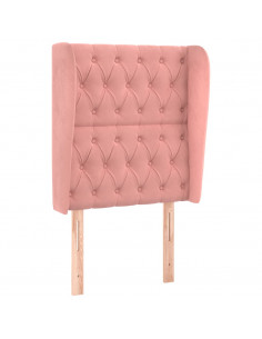 Testiera ad Orecchio Rosa 83x23x118/128 cm in Velluto 2