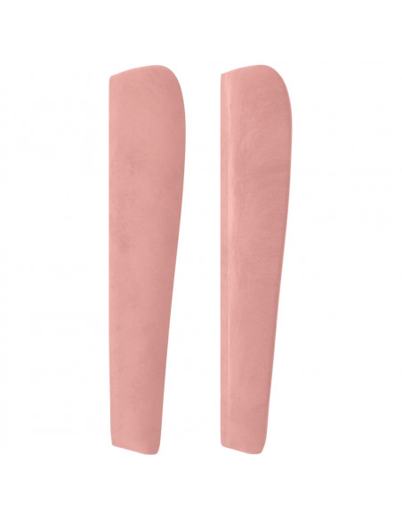 Testiera ad Orecchio Rosa 83x23x118/128 cm in Velluto