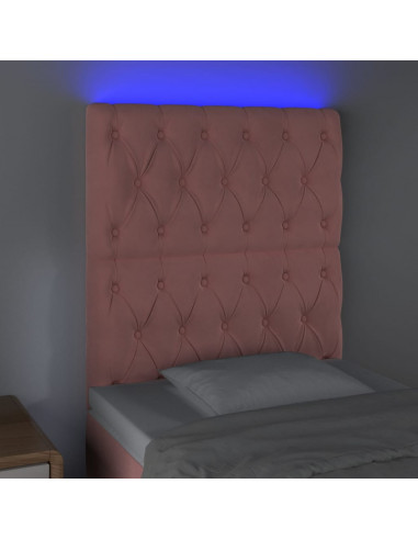 Testiera a LED Rosa 80x7x118/128 cm in Velluto