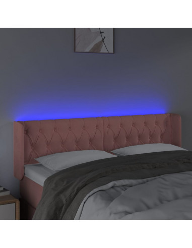 Testiera a LED Rosa 163x16x78/88 cm in Velluto