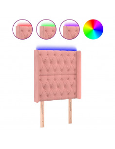 Testiera a LED rosa 83x16x118/128 cm in Velluto 2