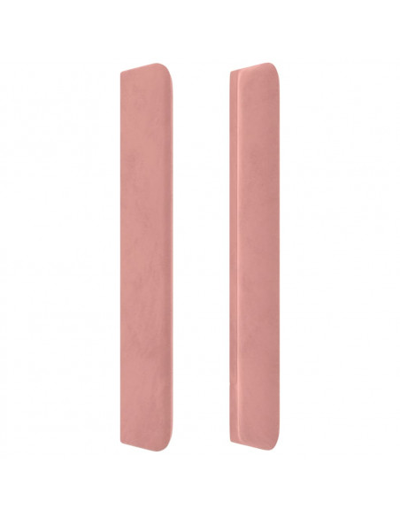 Testiera ad Orecchio Rosa 163x16x118/128 cm in Velluto