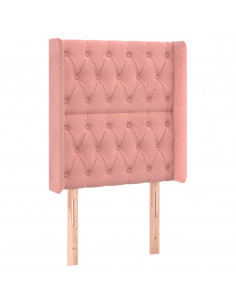 Testiera ad Orecchio Nera 83x16x118/128 cm in Velluto 2