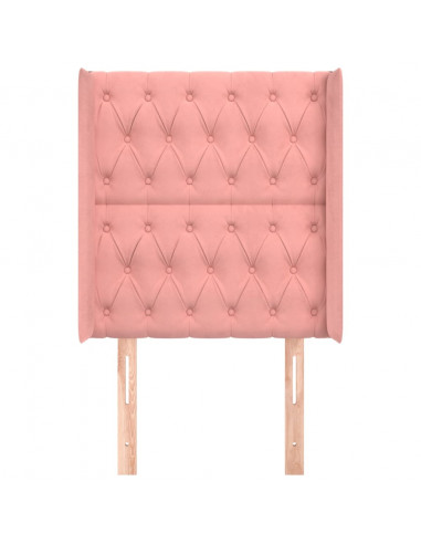 Testiera ad Orecchio Nera 83x16x118/128 cm in Velluto