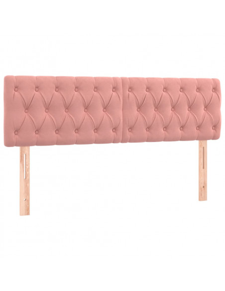 Testiera 2 pz Rosa 80x7x78/88 cm in Velluto