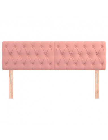 Testiera 2 pz Rosa 80x7x78/88 cm in Velluto