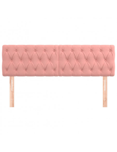 Testiera 2 pz Rosa 80x7x78/88 cm in Velluto