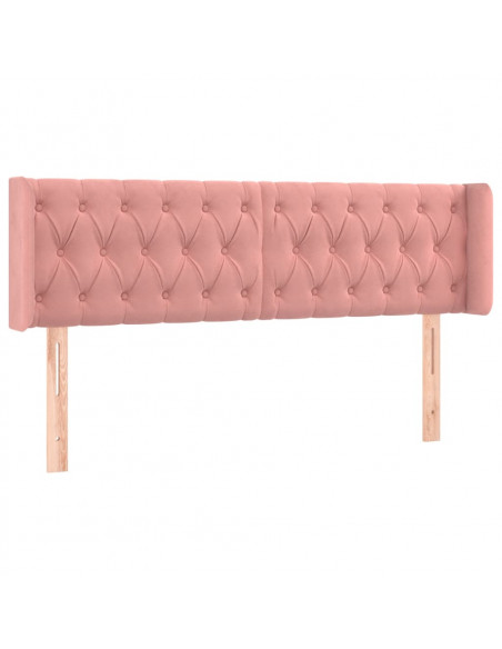 Testiera ad Orecchio Rosa 163x16x78/88 cm in Velluto
