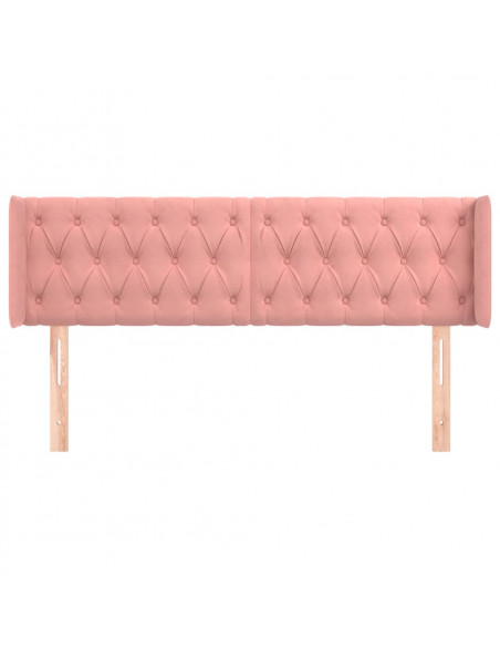Testiera ad Orecchio Rosa 163x16x78/88 cm in Velluto