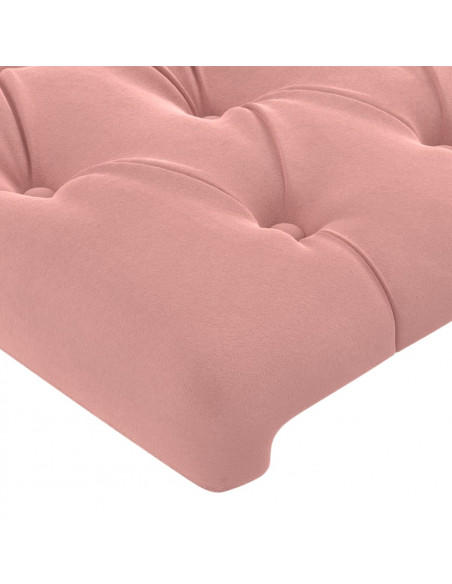 Testiera ad Orecchio Rosa 163x16x78/88 cm in Velluto