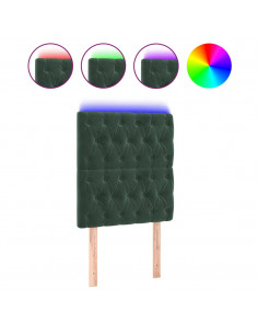 Testiera a LED Verde Scuro 80x7x118/128cm in Velluto 2