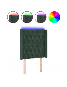 Testiera a LED Verde Scuro 83x16x118/128 cm in Velluto 2