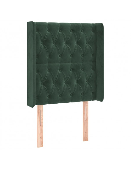 Testiera a LED Verde Scuro 83x16x118/128 cm in Velluto