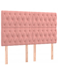 Testiera 4 pz Rosa 80x7x78/88 cm in Velluto 2