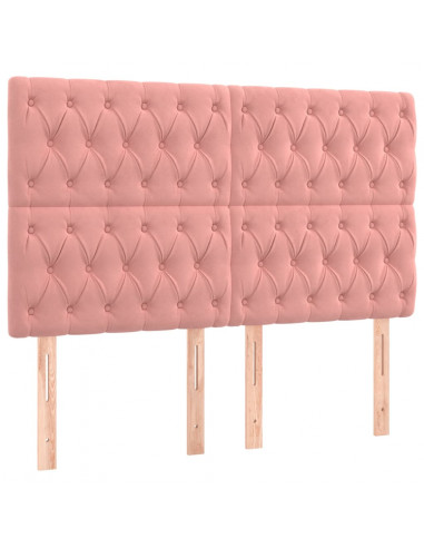 Testiera 4 pz Rosa 80x7x78/88 cm in Velluto