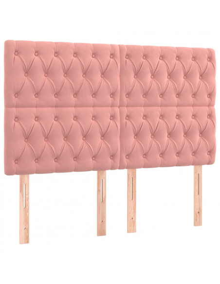 Testiera 4 pz Rosa 80x7x78/88 cm in Velluto