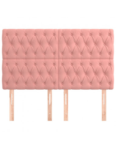 Testiera 4 pz Rosa 80x7x78/88 cm in Velluto