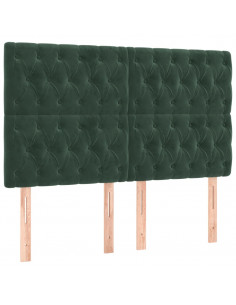 Testiere 4 pz Verde Scuro 72x7x78/88 cm in Velluto 2