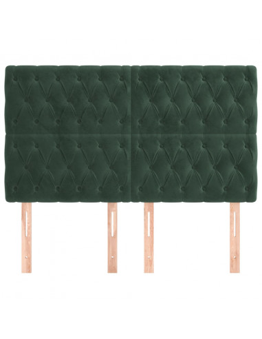 Testiere 4 pz Verde Scuro 72x7x78/88 cm in Velluto