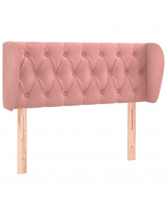 Testiera ad Orecchio Rosa 103x23x78/88 cm in Velluto 2