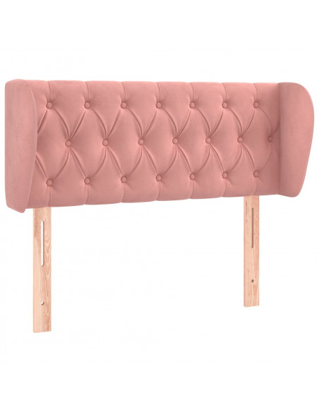 Testiera ad Orecchio Rosa 103x23x78/88 cm in Velluto