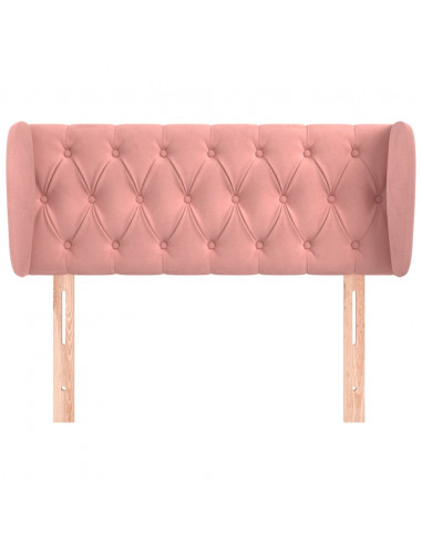 Testiera ad Orecchio Rosa 103x23x78/88 cm in Velluto