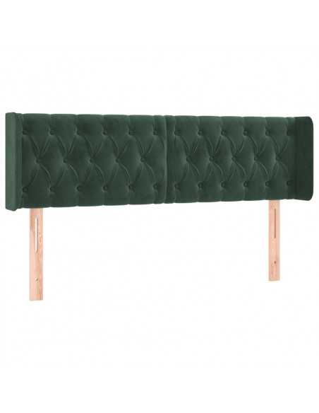 Testiera ad Orecchio Verde Scuro 163x16x78/88 cm in Velluto
