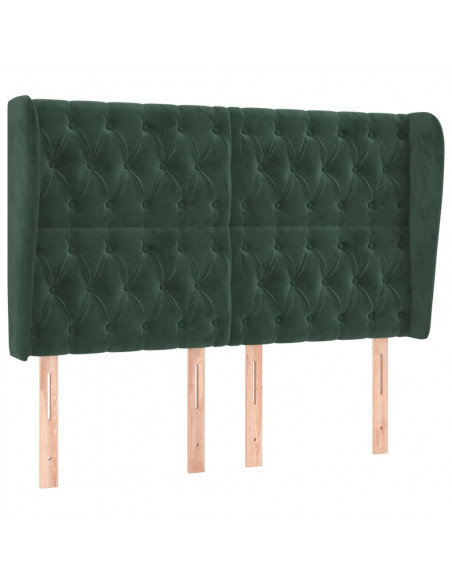 Testiera ad Orecchio Verde Scuro 147x23x118/128cm in Velluto
