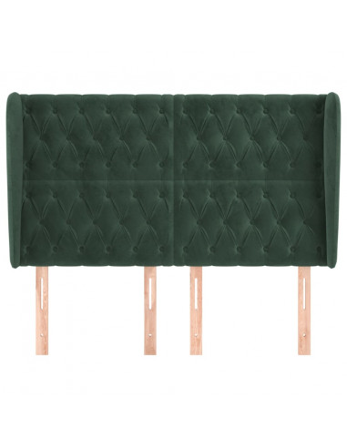 Testiera ad Orecchio Verde Scuro 147x23x118/128cm in Velluto