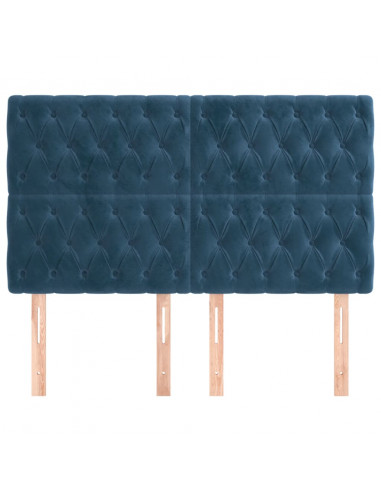 Testiere 4 pz Blu Scuro 80x7x78/88 cm in Velluto