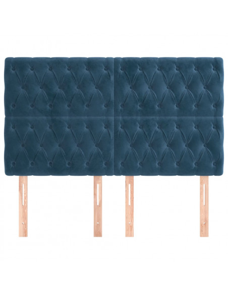 Testiere 4 pz Blu Scuro 80x7x78/88 cm in Velluto