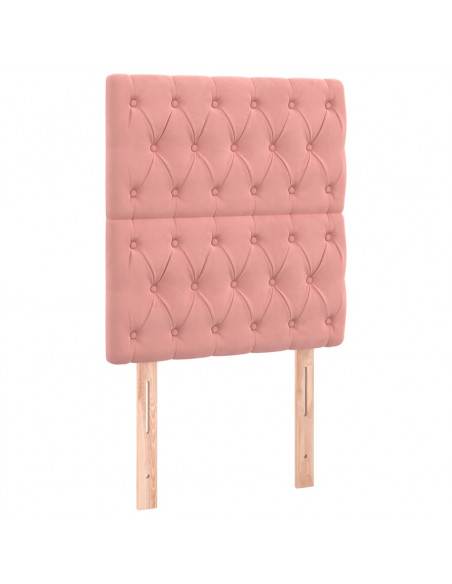 Testiera 2 pz Rosa 80x7x78/88 cm in Velluto
