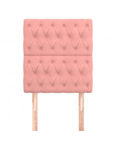 Testiera 2 pz Rosa 80x7x78/88 cm in Velluto