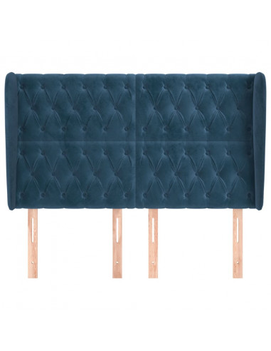 Testiera ad Orecchio Blu Scuro 163x23x118/128 cm in Velluto