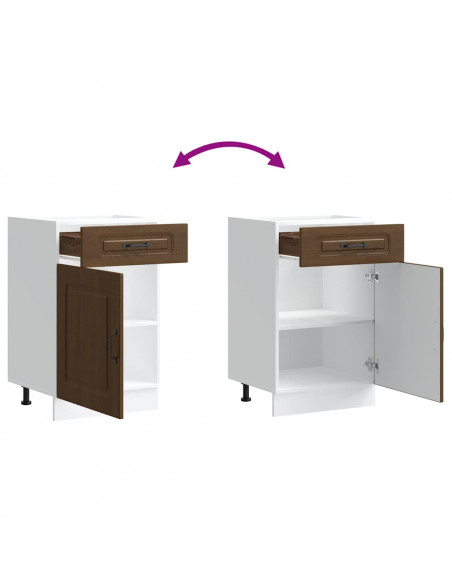 Base da Cucina Kalmar Rovere Marrone in Legno Multistrato
