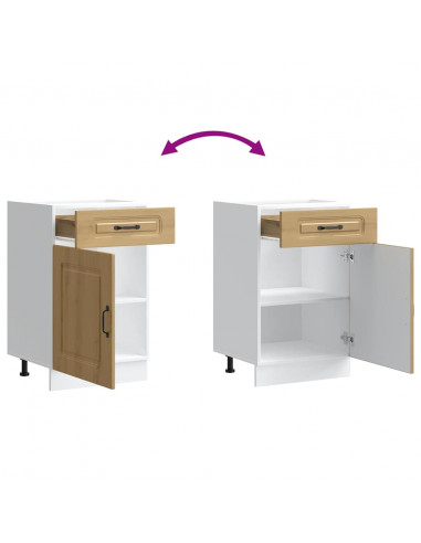 Base da Cucina Kalmar Rovere Artigianale in Legno Multistrato