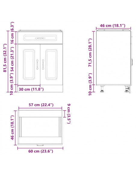 Base da Cucina Kalmar Bianco in Legno Multistrato