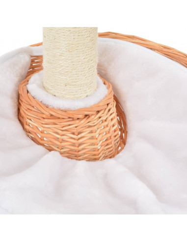 Albero per Gatti con Tiragraffi in Legno di Salice Naturale