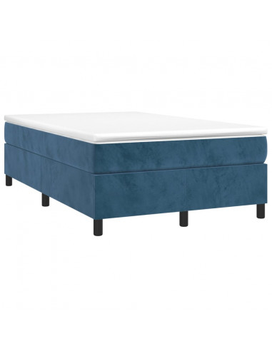 Giroletto a Molle con Materasso Blu Scuro 120x190 cm in Velluto