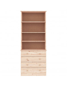 Libreria con Cassetti ALTA 77x35x186,5cm Legno Massello di Pino 2