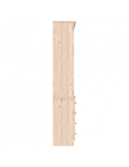 Libreria con Cassetti ALTA 77x35x186,5cm Legno Massello di Pino