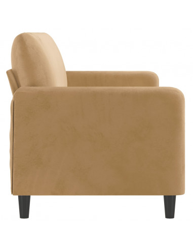 Divano a 3 Posti Marrone 180 cm in Velluto