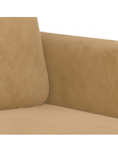 Divano a 3 Posti Marrone 180 cm in Velluto