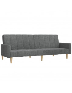 Divano Letto a 2 Posti Grigio Chiaro in Tessuto