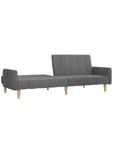 Divano Letto a 2 Posti Grigio Chiaro in Tessuto