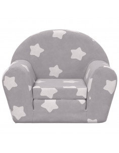 Divano Letto Bambini Grigio Chiaro con Stelle Morbido Peluche 2